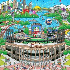 Baseball pop art of the new citifield